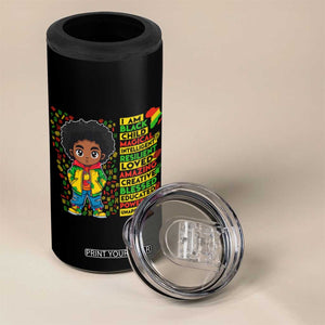 I Am Black Child 4 in 1 Can Cooler Tumbler Afro Boy African American Pride Black History Month TS02 Print Your Wear