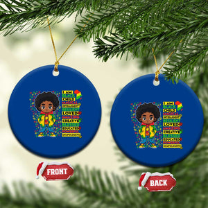 I Am Black Child Ceramic Ornament Afro Boy African American Pride Black History Month TS02 1pc Blue Print Your Wear