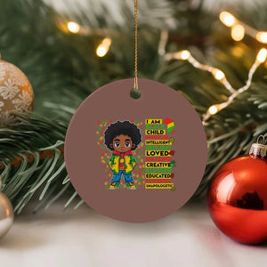 I Am Black Child Ceramic Ornament Afro Boy African American Pride Black History Month TS02 1pc Mocha Print Your Wear
