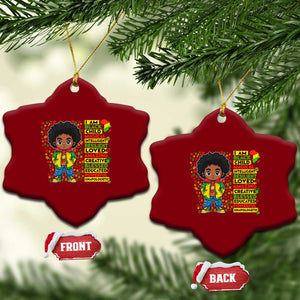 I Am Black Child Ceramic Ornament Afro Boy African American Pride Black History Month TS02 Print Your Wear