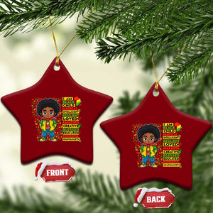 I Am Black Child Ceramic Ornament Afro Boy African American Pride Black History Month TS02 Print Your Wear