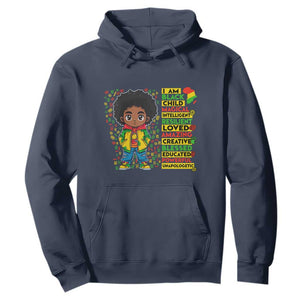 I Am Black Child Hoodie Afro Boy African American Pride Black History Month TS02 Navy Print Your Wear