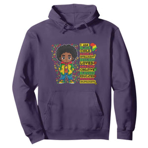 I Am Black Child Hoodie Afro Boy African American Pride Black History Month TS02 Purple Print Your Wear