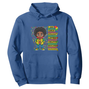 I Am Black Child Hoodie Afro Boy African American Pride Black History Month TS02 Royal Blue Print Your Wear