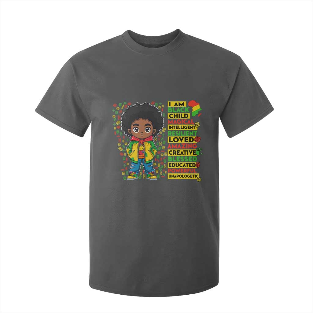 I Am Black Child T Shirt For Kid Afro Boy African American Pride Black History Month TS02 Dark Heather Print Your Wear