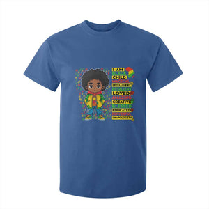 I Am Black Child T Shirt For Kid Afro Boy African American Pride Black History Month TS02 Royal Blue Print Your Wear