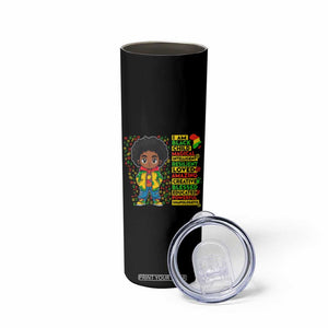 I Am Black Child Skinny Tumbler Afro Boy African American Pride Black History Month TS02 Print Your Wear