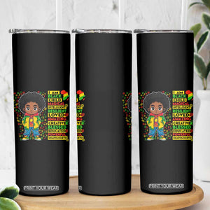 I Am Black Child Skinny Tumbler Afro Boy African American Pride Black History Month TS02 Print Your Wear