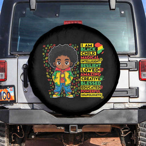 I Am Black Child Spare Tire Cover Afro Boy African American Pride Black History Month TS02 No hole Black Print Your Wear