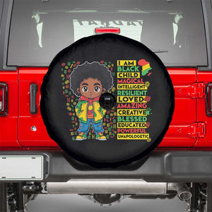I Am Black Child Spare Tire Cover Afro Boy African American Pride Black History Month TS02 Black Print Your Wear