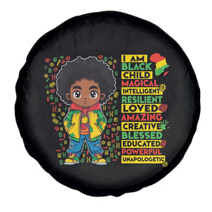 I Am Black Child Spare Tire Cover Afro Boy African American Pride Black History Month TS02 Print Your Wear