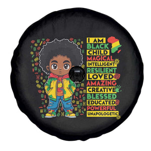 I Am Black Child Spare Tire Cover Afro Boy African American Pride Black History Month TS02 Print Your Wear