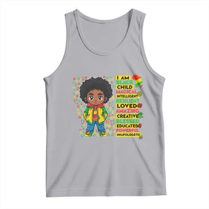 I Am Black Child Tank Top Afro Boy African American Pride Black History Month TS02 Athletic Heather Print Your Wear