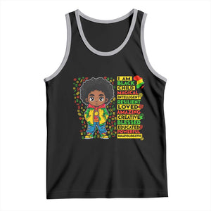 I Am Black Child Tank Top Afro Boy African American Pride Black History Month TS02 Black Athletic Heather Print Your Wear