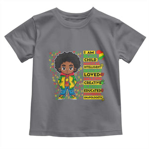 I Am Black Child Toddler T Shirt Afro Boy African American Pride Black History Month TS02 Charcoal Print Your Wear