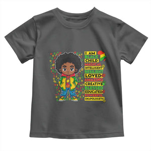 I Am Black Child Toddler T Shirt Afro Boy African American Pride Black History Month TS02 Dark Heather Print Your Wear