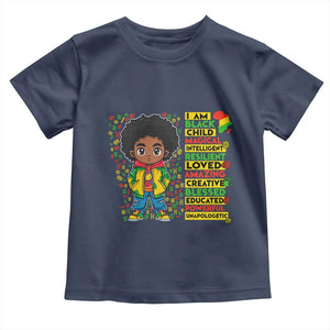 I Am Black Child Toddler T Shirt Afro Boy African American Pride Black History Month TS02 Navy Print Your Wear
