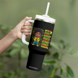 I Am Black Child Tumbler With Handle Afro Boy African American Pride Black History Month TS02 Print Your Wear