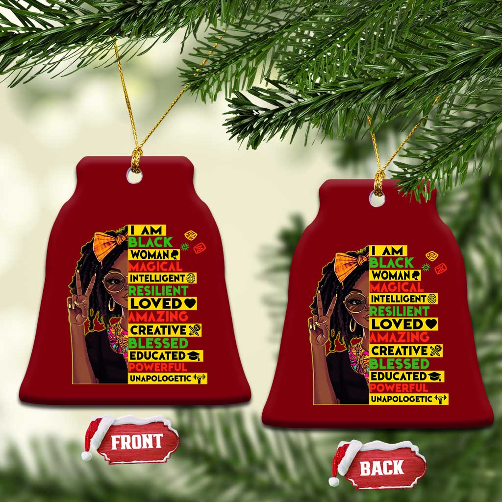 I Am Black Woman Ceramic Ornament Locd African American Pride Black History Month TS02 Print Your Wear