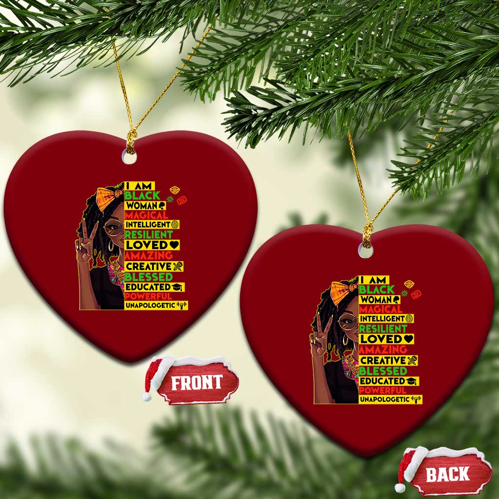 I Am Black Woman Ceramic Ornament Locd African American Pride Black History Month TS02 Print Your Wear