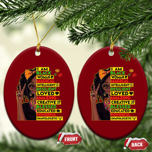 I Am Black Woman Ceramic Ornament Locd African American Pride Black History Month TS02 Print Your Wear