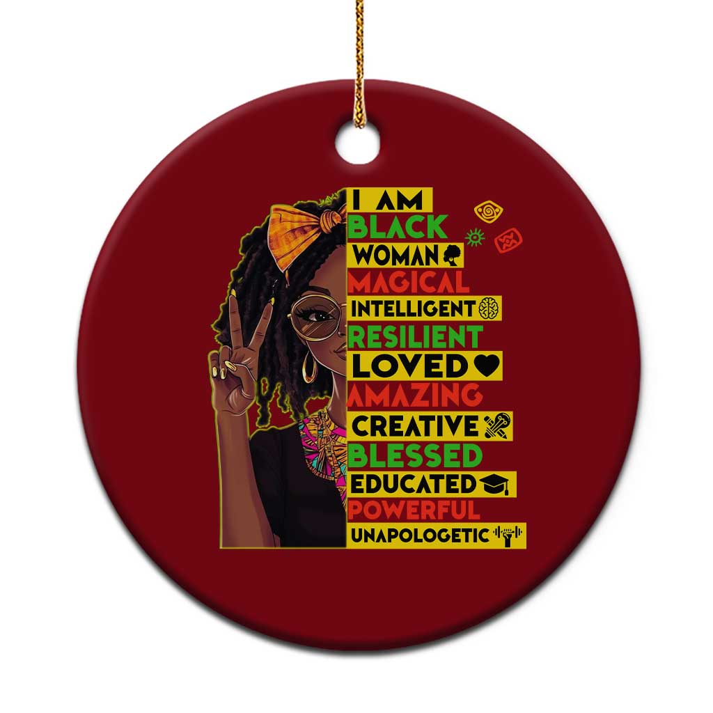 I Am Black Woman Ceramic Ornament Locd African American Pride Black History Month TS02 1pc Red Print Your Wear