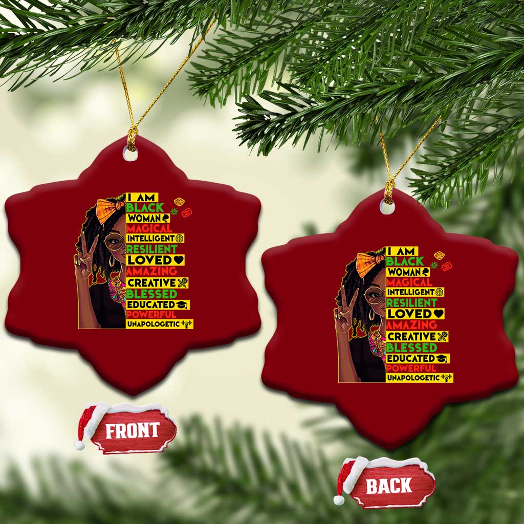I Am Black Woman Ceramic Ornament Locd African American Pride Black History Month TS02 Print Your Wear