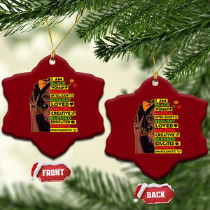 I Am Black Woman Ceramic Ornament Locd African American Pride Black History Month TS02 Print Your Wear
