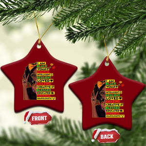 I Am Black Woman Ceramic Ornament Locd African American Pride Black History Month TS02 Print Your Wear