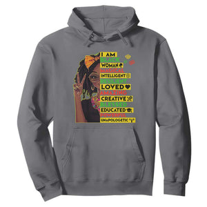 I Am Black Woman Hoodie Locd African American Pride Black History Month TS02 Charcoal Print Your Wear