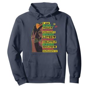 I Am Black Woman Hoodie Locd African American Pride Black History Month TS02 Navy Print Your Wear