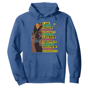 I Am Black Woman Hoodie Locd African American Pride Black History Month TS02 Royal Blue Print Your Wear
