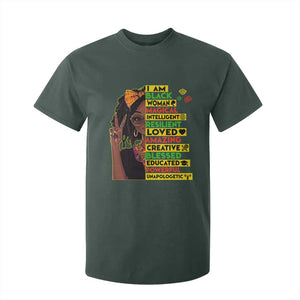 I Am Black Woman T Shirt For Kid Locd African American Pride Black History Month TS02 Dark Forest Green Print Your Wear