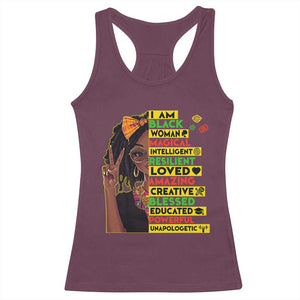 I Am Black Woman Racerback Tank Top Locd African American Pride Black History Month TS02 Maroon Print Your Wear