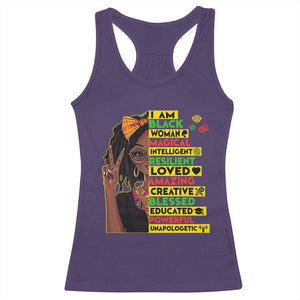 I Am Black Woman Racerback Tank Top Locd African American Pride Black History Month TS02 Purple Print Your Wear