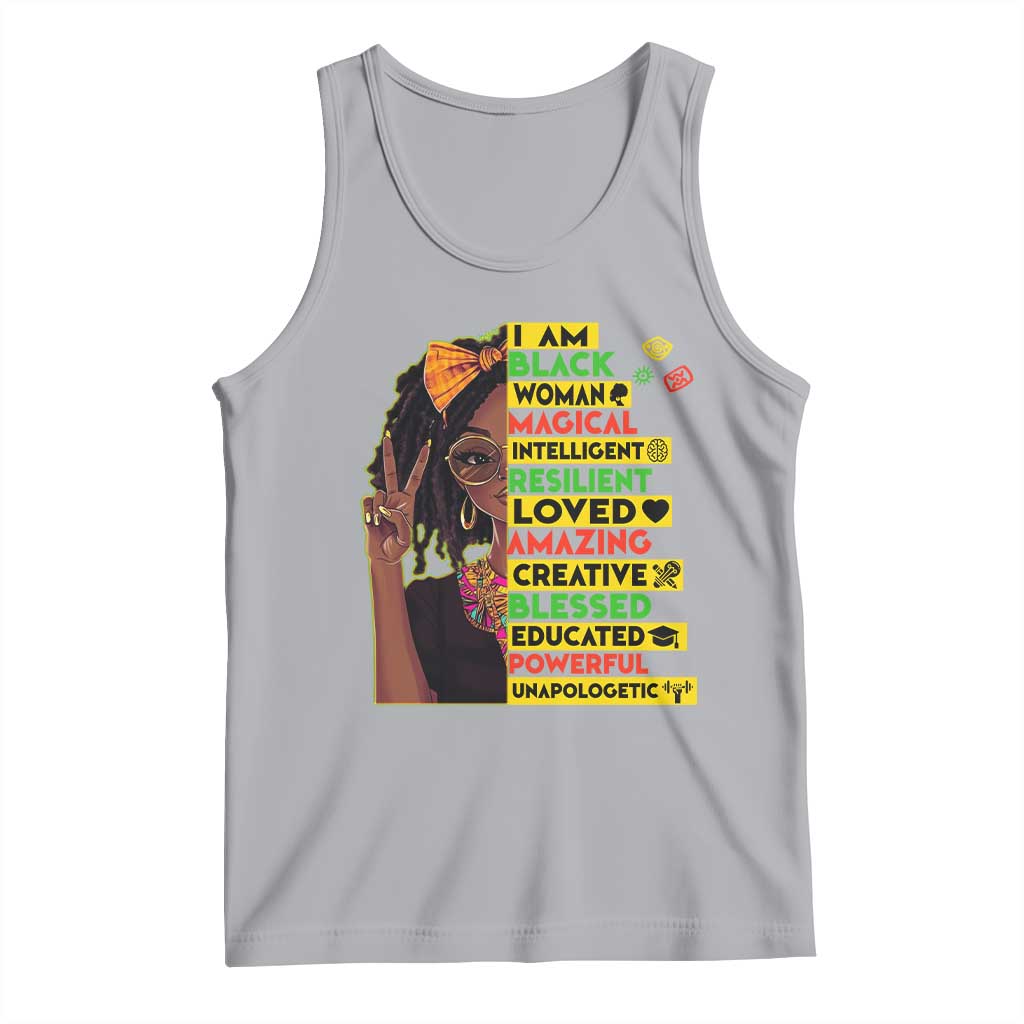 I Am Black Woman Tank Top Locd African American Pride Black History Month TS02 Athletic Heather Print Your Wear