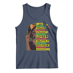 I Am Black Woman Tank Top Locd African American Pride Black History Month TS02 Navy Print Your Wear