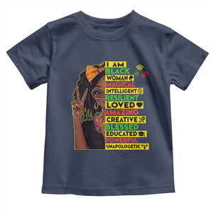 I Am Black Woman Toddler T Shirt Locd African American Pride Black History Month TS02 Navy Print Your Wear