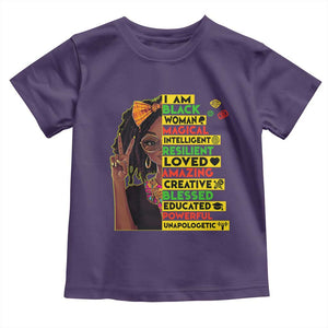 I Am Black Woman Toddler T Shirt Locd African American Pride Black History Month TS02 Purple Print Your Wear