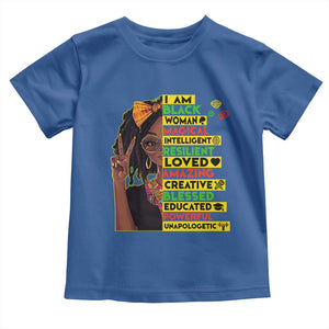I Am Black Woman Toddler T Shirt Locd African American Pride Black History Month TS02 Royal Blue Print Your Wear