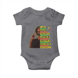 I Am Black Man Baby Onesie Cool Locd African American Pride Black History Month TS02 Charcoal Print Your Wear