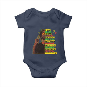I Am Black Man Baby Onesie Cool Locd African American Pride Black History Month TS02 Navy Print Your Wear