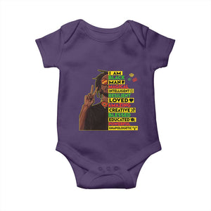 I Am Black Man Baby Onesie Cool Locd African American Pride Black History Month TS02 Purple Print Your Wear