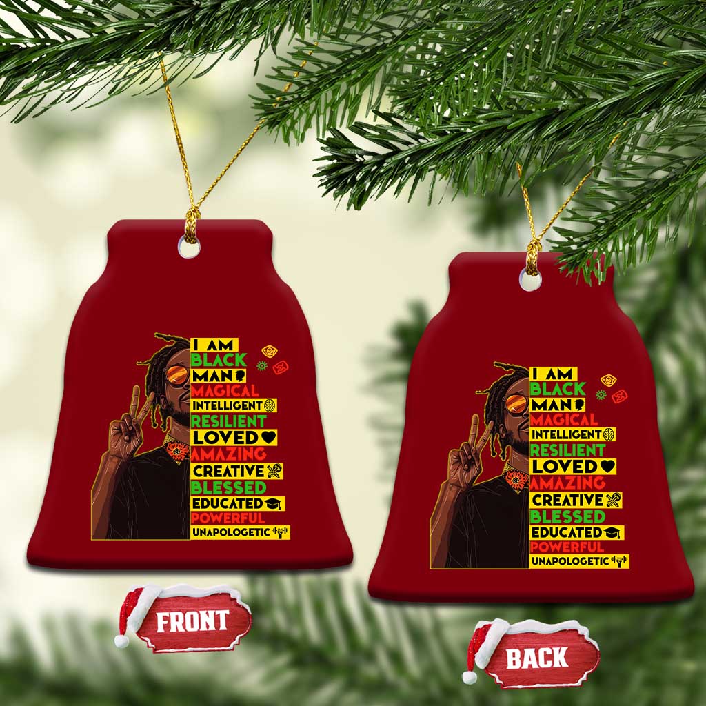 I Am Black Man Ceramic Ornament Cool Locd African American Pride Black History Month TS02 Print Your Wear