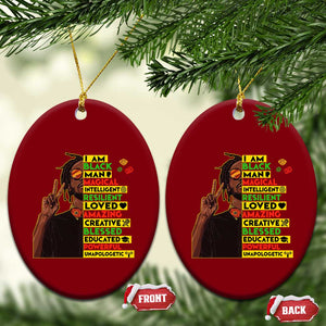 I Am Black Man Ceramic Ornament Cool Locd African American Pride Black History Month TS02 Print Your Wear