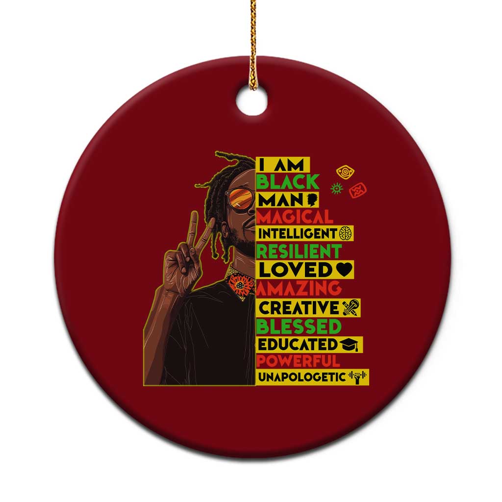 I Am Black Man Ceramic Ornament Cool Locd African American Pride Black History Month TS02 1pc Red Print Your Wear