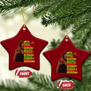 I Am Black Man Ceramic Ornament Cool Locd African American Pride Black History Month TS02 Print Your Wear