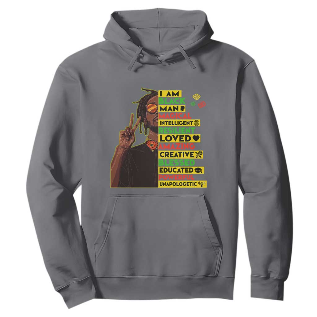 I Am Black Man Hoodie Cool Locd African American Pride Black History Month TS02 Charcoal Print Your Wear