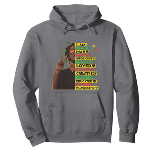 I Am Black Man Hoodie Cool Locd African American Pride Black History Month TS02 Charcoal Print Your Wear