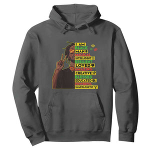 I Am Black Man Hoodie Cool Locd African American Pride Black History Month TS02 Dark Heather Print Your Wear